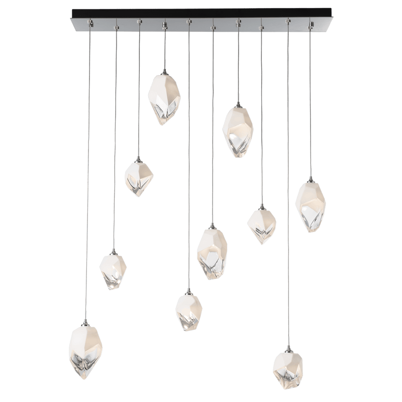 Chrysalis 10 Light Mixed Crystal Pendant Sterling WP Long By Hubbardton Forge