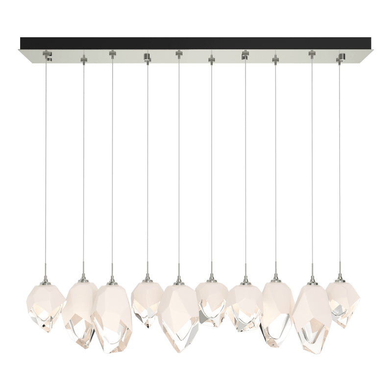 Chrysalis 10 Light Mixed Crystal Pendant Sterling WP Standard By Hubbardton Forge