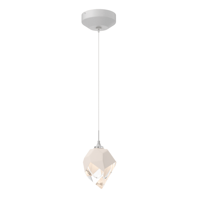 Chrysalis 1 Light Crystal Pendant Small White WP By Hubbardton Forge
