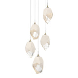 Chrysalis 5-Light Crystal Pendant Large in Modern Brass, White Crystal by Hubbardton Forge