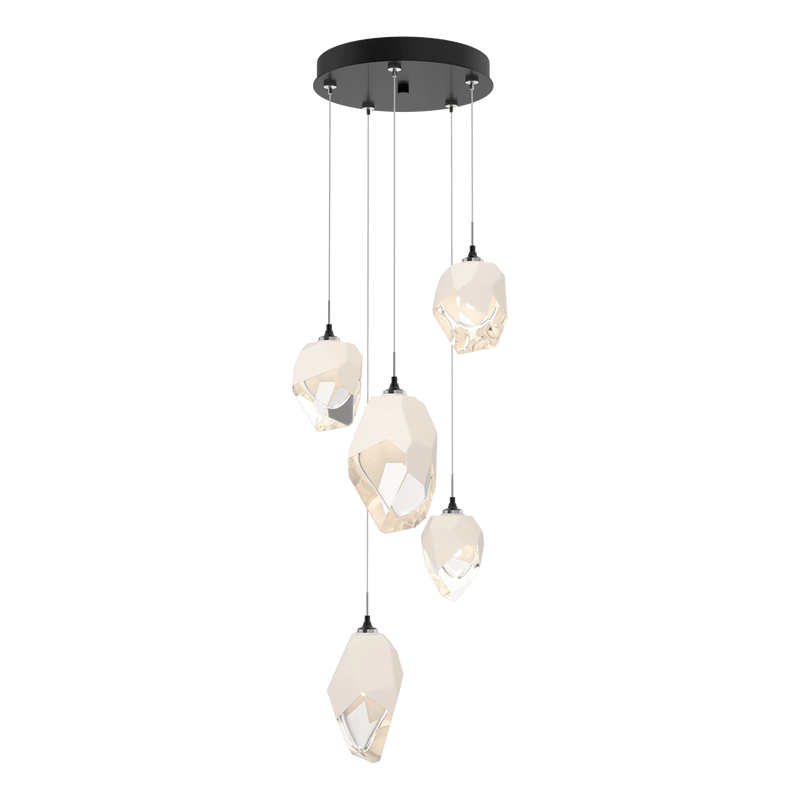 Chrysalis 5 Light Mixed Crystal Pendant Ink WP Long By Hubbardton Forge