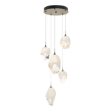 Chrysalis 5 Light Mixed Crystal Pendant Soft Gold WP Long By Hubbardton Forge