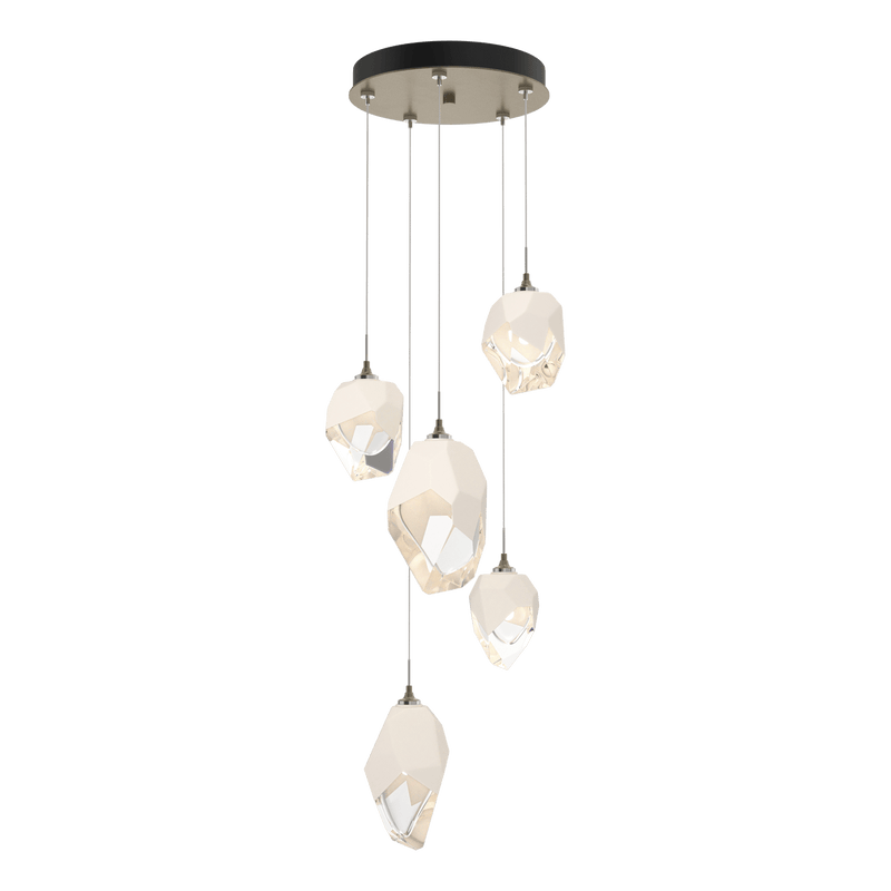 Chrysalis 5 Light Mixed Crystal Pendant Soft Gold WP Standard By Hubbardton Forge