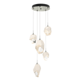 Chrysalis 5 Light Mixed Crystal Pendant Sterling WP Long By Hubbardton Forge