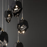 Chrysalis 9-Light Crystal Chandelier Small detail, by Hubbardton Forge