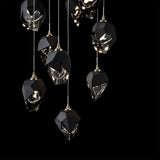 Chrysalis 9-Light Crystal Chandelier Small detail, by Hubbardton Forge
