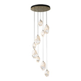 Chrysalis 9-Light Mixed Crystal Chandelier, shown in Modern Brass, White Crystal, Long, by Hubbardton Forge