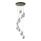 Chrysalis 9-Light Mixed Crystal Chandelier, shown in Modern Brass, White Crystal, Long, by Hubbardton Forge