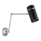 Cilindro Wall Sconce 13 Inch Brushed Nickel & Matte Black