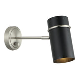 Cilindro Wall Sconce 8 Inch Brushed Nickel & Matte Black
