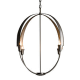 Cirque Chandelier Large, side view in Dark Smoke, by Hubbardton Forge