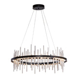 Cityscape Circular LED Pendant - Black Sterling