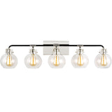 Clara Vanity Light — 40", Polished Nickel/Textured Black