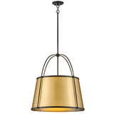 Clarke Drum Pendant 25.25 Inch Black With Lacquered Dark Brass Accents By Hinkley