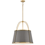 Clarke Drum Pendant 25.25 Inch Lacquered Dark Brass With Dark Matte Grey Accents By Hinkley