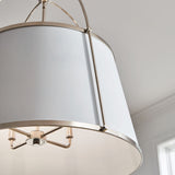 Clarke Drum Pendant 25.25 Inch Polished Nickel With Matte White Accents By Hinkley - Detailed View