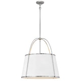 Clarke Drum Pendant 25.25 Inch Polished Nickel With Matte White Accents By Hinkley