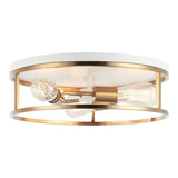 Clarke Round Flush Mount 16 Inch White + Aged Gold Brass