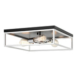 Clarke Square Flush Mount 16 Inch Black + Chrome