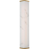 Cleor Wall Sconce — 24", Faux Alabaster, Burnished Brass