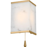 Cleor Wall Sconce — 8", Faux Alabaster, Burnished Brass
