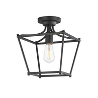 Clifton Single Semi-Flush Pendant Black by Maxim Lighting