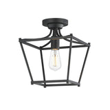 Clifton Single Semi-Flush Pendant Black by Maxim Lighting