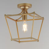 Clifton Single Semi-Flush Pendant Natural Aged Brass by Maxim Lighting