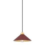 Clivedon Pendant - 12 Inch - Aged Brass with Soft Crimson by Hudson Valley