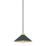 Clivedon Pendant - 12 Inch - Aged Brass with Soft Studio Green by Hudson Valley