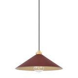 Clivedon Pendant - 20 Inch - Aged Brass with Soft Crimson by Hudson Valley