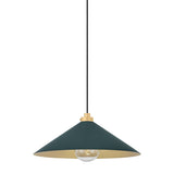Clivedon Pendant - 20 Inch - Aged Brass with Soft Studio Green by Hudson Valley
