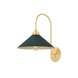 Clivedon Wall Sconce - Aged Brass with Soft Studio Green by Hudson Valley