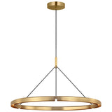 Cloak Round Chandelier Medium Hand Rubbed Antique Brass Black By Visual Comfort Main View 1
