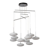 Clouds 10-Light Mobile Chandelier, shown in Vintage Platinum, Standard, by Hubbardton Forge