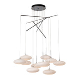 Clouds 10-Light Mobile Chandelier, shown in Vintage Platinum, Standard, by Hubbardton Forge