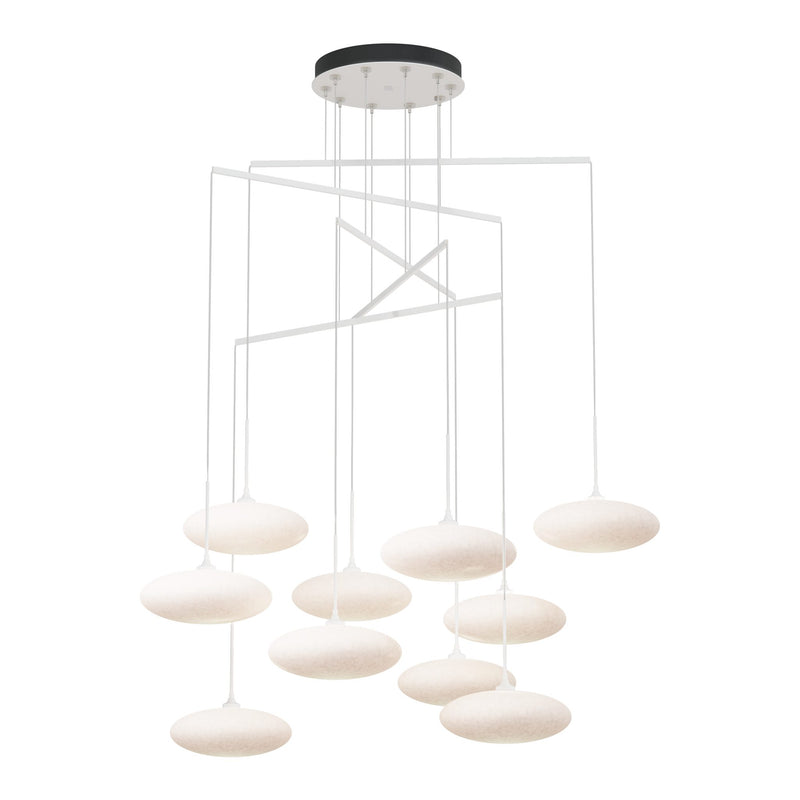 Clouds 10-Light Mobile Chandelier in White, Standard by Hubbardton Forge