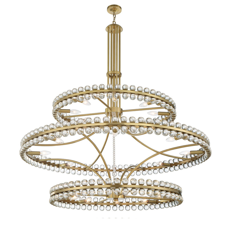 Clover 3-Tier Chandelier 48'' Aged Brass