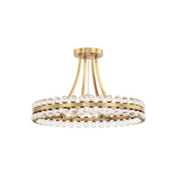 Clover Semi Flush Mount 18.25'' Aged Brass