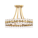 Clover Semi Flush Mount 18.25'' Aged Brass