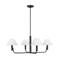 Colfax Chandelier — 34 1/2", White Linen, Aged Iron