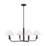 Colfax Chandelier — 34 1/2", White Linen, Aged Iron