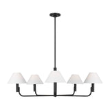 Colfax Chandelier — 40 1/2", White Linen, Aged Iron