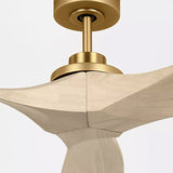 Collins Smart Ceiling Fan Large Burnished Brass Housiong Wasted White Oak Blades By Visual Comfor Fan Collection - Detaield View