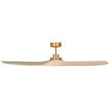 Collins Smart Ceiling Fan Large Burnished Brass Housiong Wasted White Oak Blades By Visual Comfor Fan Collection  - Side View