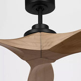 Collins Smart Ceiling Fan Large Midnight Black Housing Natural Honey Blades By Visual Comfor Fan Collection - Detailed View