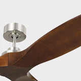 Collins Smart Ceiling Fan Medium Brushed Steel Housing Dark Walnut Blades By Visual Comfor Fan Collection - Detailed View1