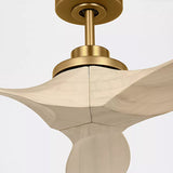 Collins Smart Ceiling Fan Brunished Brass Housing Wasted White Oak Blades By Visual Comfor Fan Collection - Detailed View
