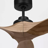 Collins Smart Ceiling Fan Medium Midnight Black Housing Natural Honey Blades By Visual Comfor Fan Collection - Detailed View