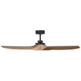 Collins Smart Ceiling Fan Medium Midnight Black Housing Natural Honey Blades By Visual Comfor Fan Collection - Side View